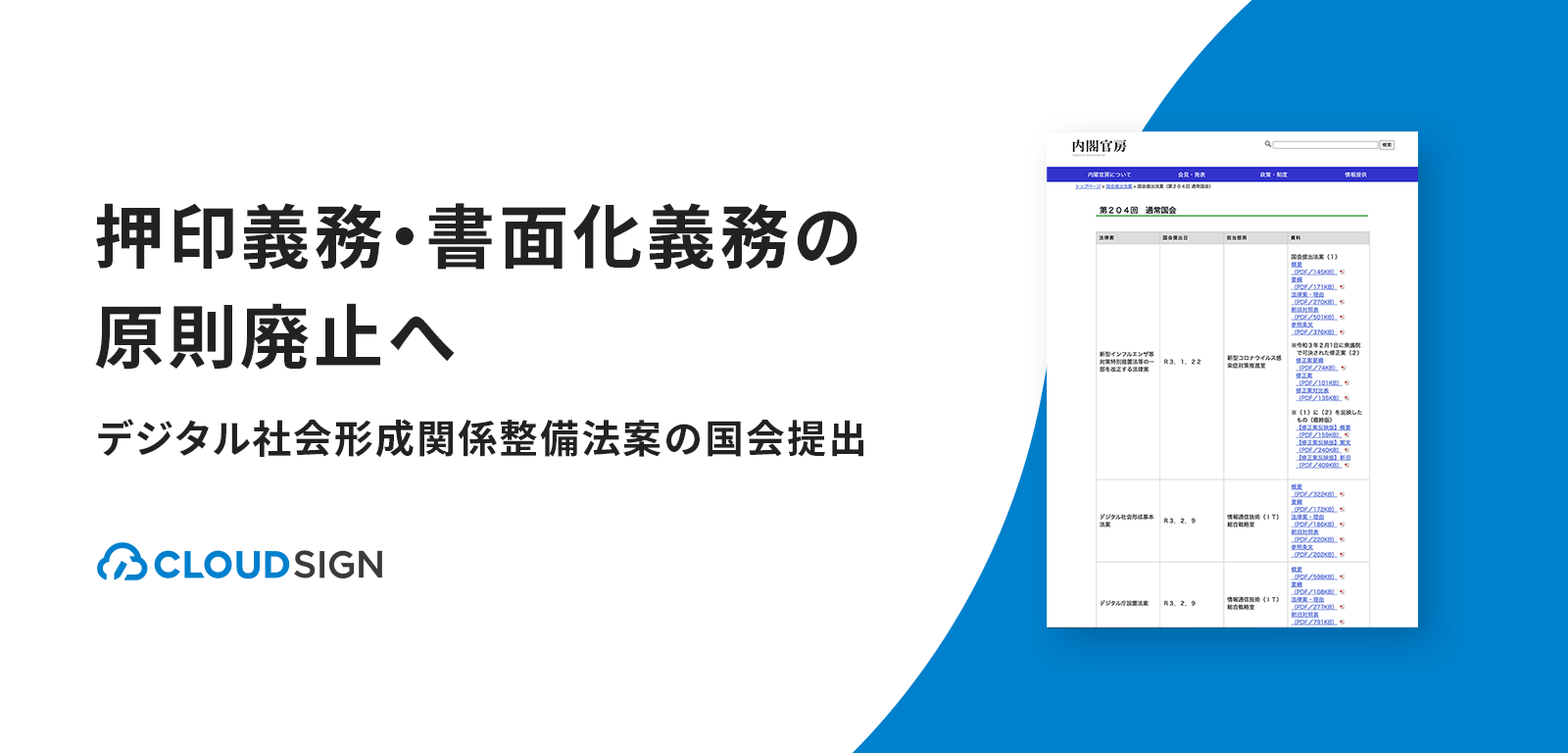 押印義務・書面化義務の原則廃止へ—デジタル社会形成関係整備法案の国会提出