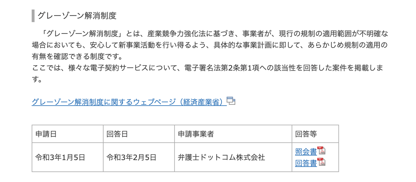 総務省・法務省のウェブサイトにおいても、電子署名法2条1項への該当性が確認された電子契約サービスの第1号案件として掲示