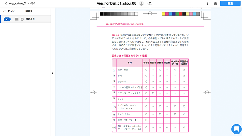 Wordに変換した『アプリ法務ハンドブック』の出版原稿をhubbleベータ版で改訂