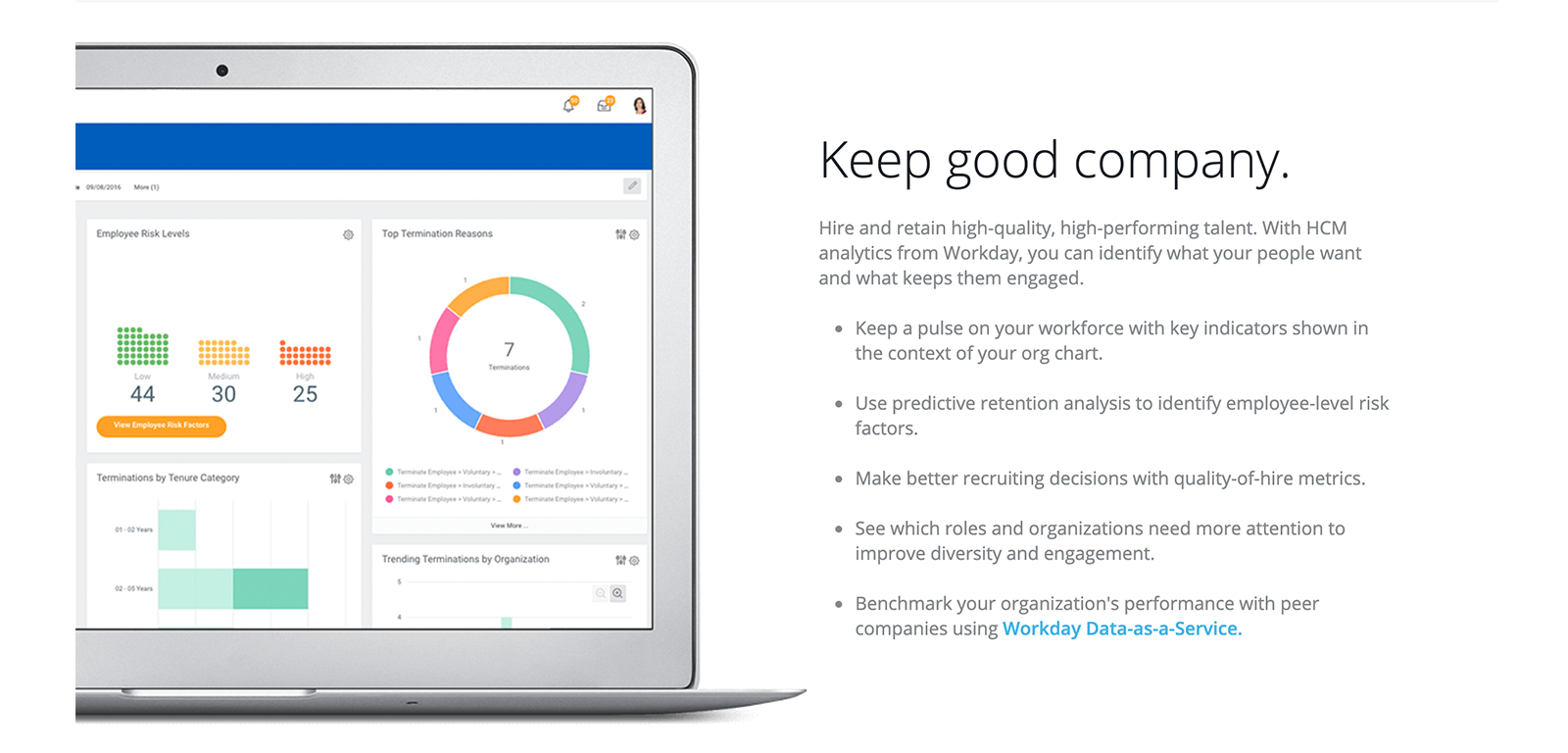 タレントマネジメントサービスの一例 https://www.workday.com/en-us/applications/human-capital-management/hcm-reporting-and-analytics.html 2019年8月2日最終アクセス