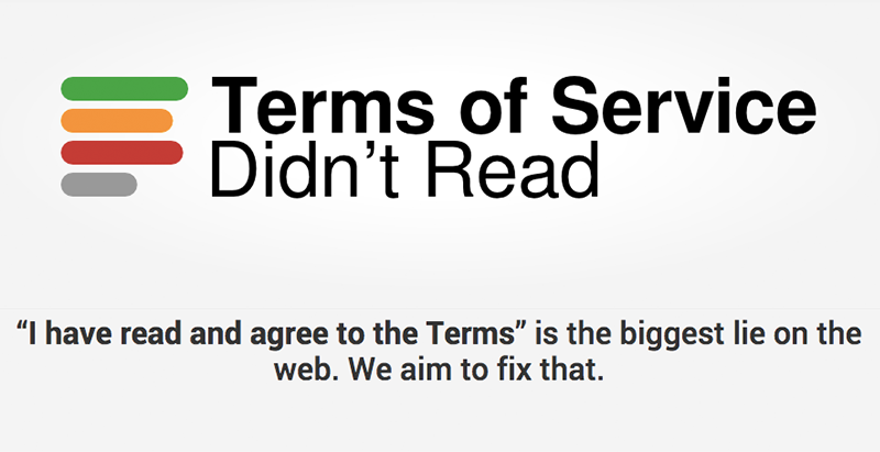 利用規約の格付サービス「Terms of Service; Didn’t Read」
