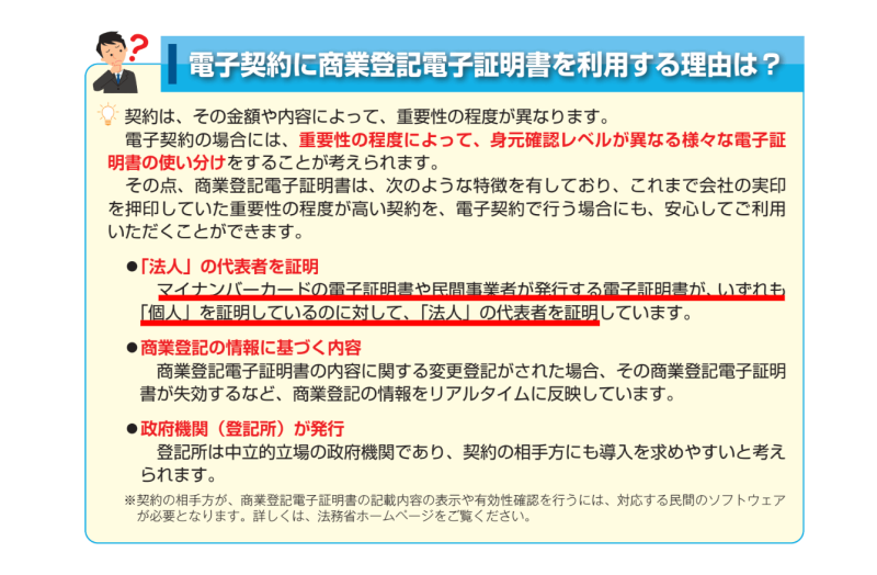 商業登記電子証明書リーフレット令和4年2月版 https://www.moj.go.jp/content/001364325.pdf